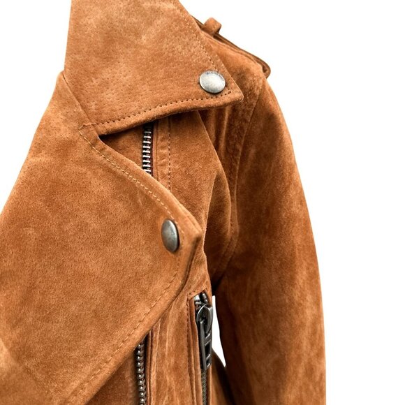 BlankNYC Suede Moto Jacket Alder Brown Adjustable Buckle‎ Zipper Pocket Women S - Picture 3 of 16